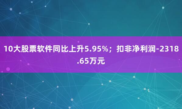 10大股票软件同比上升5.95%;扣非净利润-2318.65万元
